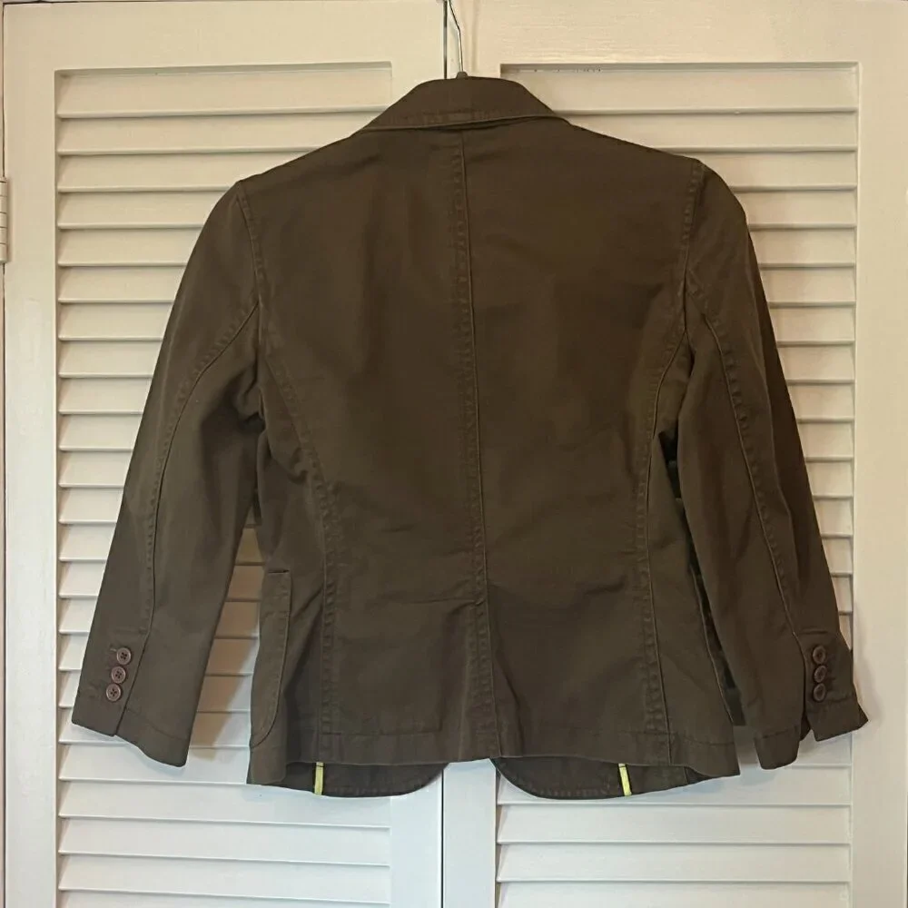 J. Crew olive chino blazer green women XS single button